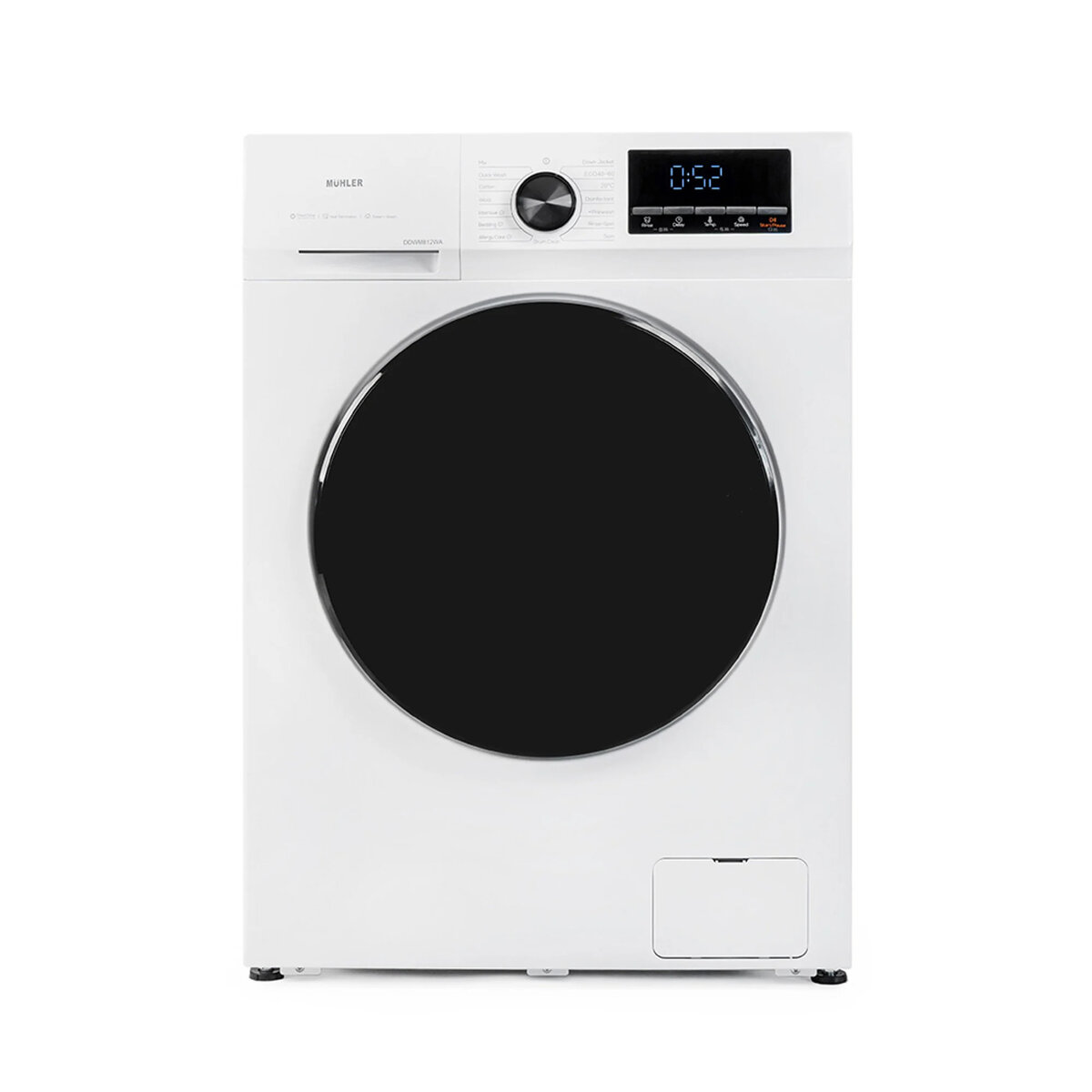 Пералня Muhler DDWM812WA, 8kg, Клас А, LED дисплей, 15 програми, 1200rpm, Anti-scald, Инверторен мотор, Бял — оферта от technomani.bg/