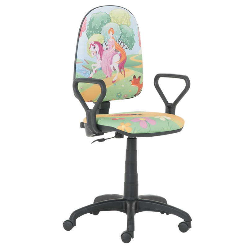 Детски стол Carmen Prestige 3520807-21, До 120 кг, Реглаж на седалка и облегалка, Колелца, Принцеса/многоцветен — оферта от alleop.bg