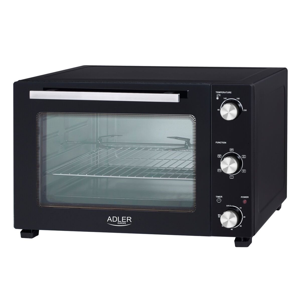 Електрическа фурна с шиш Adler AD-6026, 1800W, 48L, Функция конвекция, Таймер, 5 режима на печене, Черен — оферта от potrebno.bg