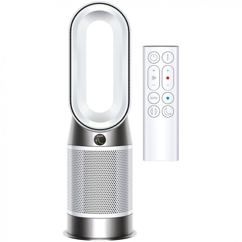 Пречиствател въздух 2в1 Dyson Purifier Hot+Cool HP1 544826-01, Отоплител, 50W, 30 м2, 287 l/s, 10 скорости, Air Multiplier™, Wi-Fi, Bluetooth, Осцилация, Бял/сребрист — оферта от alleop.bg