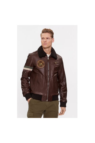 Мъжко яке -  303312732 - кожа - 56 - кафяво — оферта от FashionDays.bg