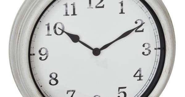 XL Стенен метален часовник OUTDOOR, бял - 60.3067.02 — оферта от newfresh.org