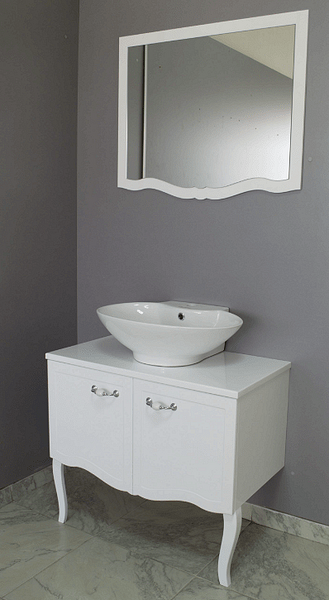 Комплект водоустойчиви мебели за баня Ретро 80 см, цвят бял — оферта от banyamag.com