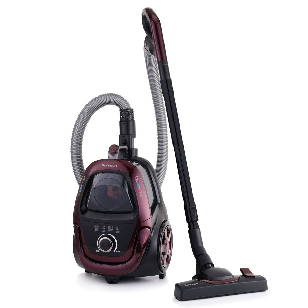 Прахосмукачка Rohnson R-1260 Cyclonic Tech, 850W, 5-степенна филтрация, 3L, 5м кабел, Регулиране на мощността, Черен — оферта от technomani.bg/