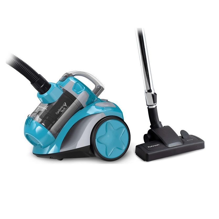 Прахосмукачка Rohnson R-1213, Без торба, 800W, 2л контейнер, Енергиен клас А, Миещ се HEPA филтър, Автоматично навиване на кабела, Синя — оферта от technomani.bg/