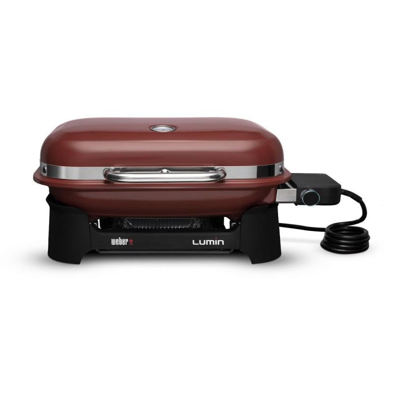 Електрическо барбекю Weber Lumin Compact WB91040979DL, 2200W, 315C MAX, Емайлирани с порцелан чугунени скари, Червен — оферта от alleop.bg