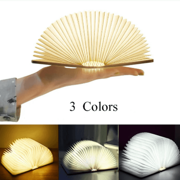 3D сгъваема креативна LED нощна лампа-книга, 3 цвята USB-зареждане  10 х 8 х 2,5 см. — оферта от mitevbg.com