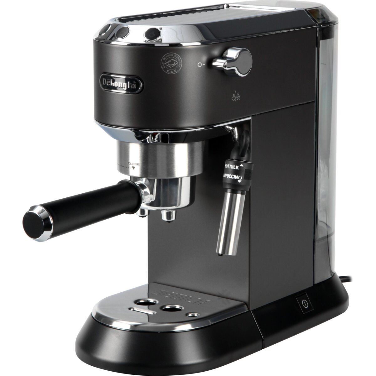 Еспресо машина De’Longhi Dedica EC 685.BK, 1300W, 15bar, 1.1 L резервоар, съвместимост с ESE, Система за капучино, Черен, Червен, Бял, Инокс — оферта от technomani.bg/