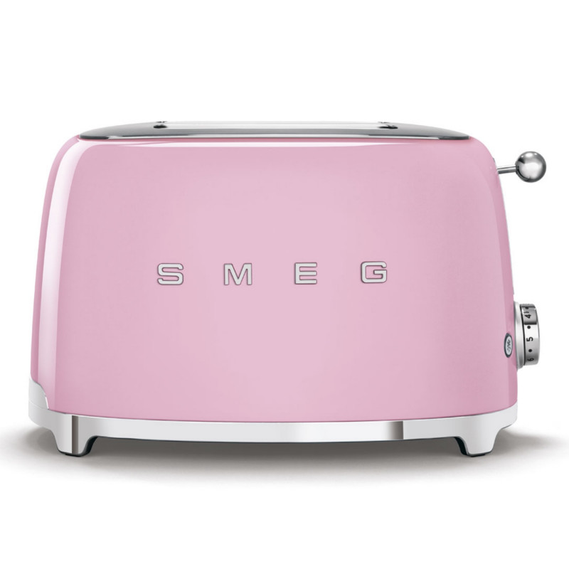 Тостер за хляб SMEG 50's Style TSF01PKEU, 950W, 2 филии, 6 нива, Тавичка за трохи, Вграден кабел, Неръждаема стомана, Розов — оферта от alleop.bg