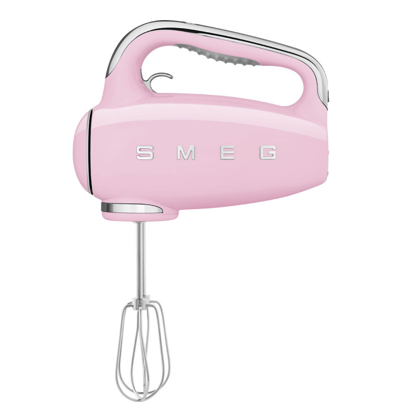 Ръчен миксер SMEG 50's Style HMF01PKEU, 250W, 9 скорости, Турбо, Скрит LED дисплей, Таймер, Аксесоари, Розов — оферта от alleop.bg