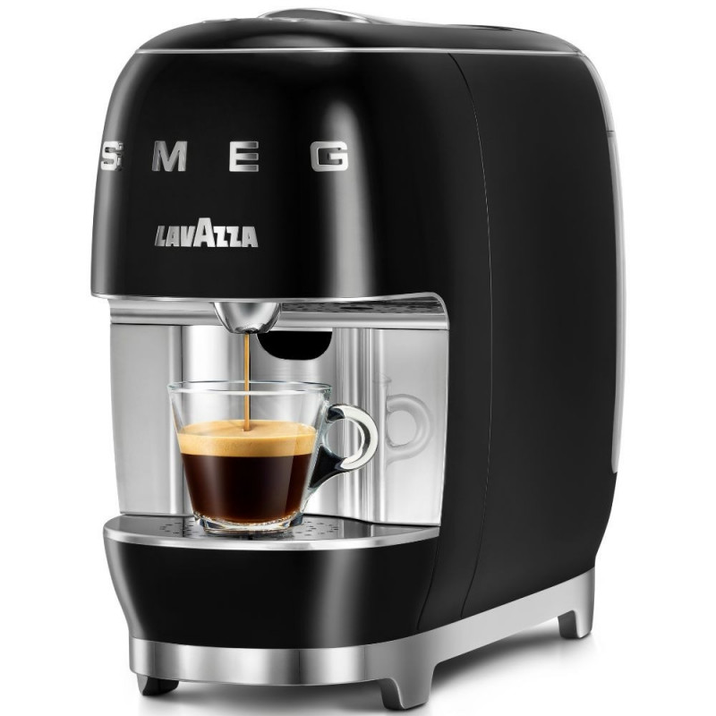 Еспресо машина за капсули SMEG Lavazza A Modo Mio LM200, 1250 W, 10 bar, 0.9 л, Бързо загряване, Черен — оферта от alleop.bg