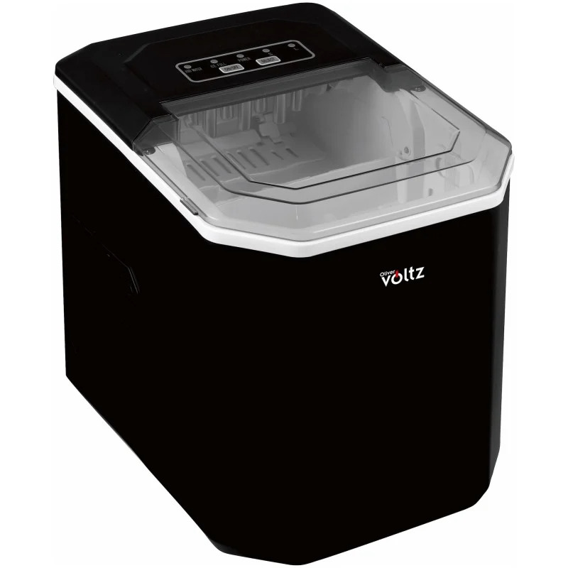 Ледогенератор Oliver Voltz OV51447BB, 120W, 12 кг/24 часа, 1.3 л, 9 кубчета за цикъл работа, Индикатор за лед и вода — оферта от potrebno.bg
