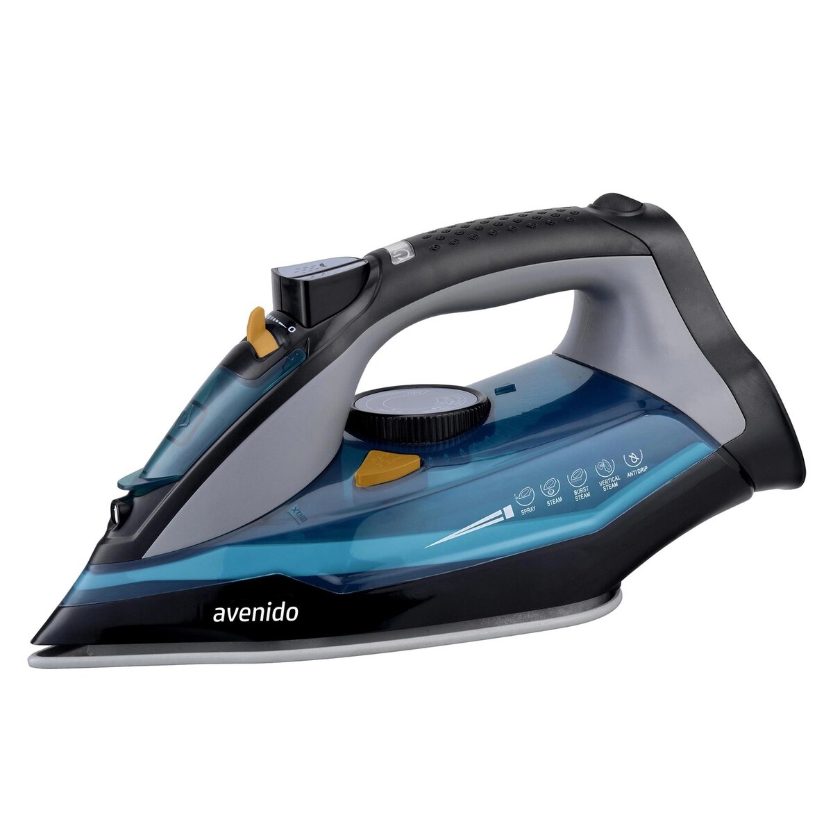 Ютия Avenido AV-5046, 3000W, Керамично покритие, 0.35 ml резервоар, Самопочистване, 45 g/min постоянна пара, Син — оферта от technomani.bg/
