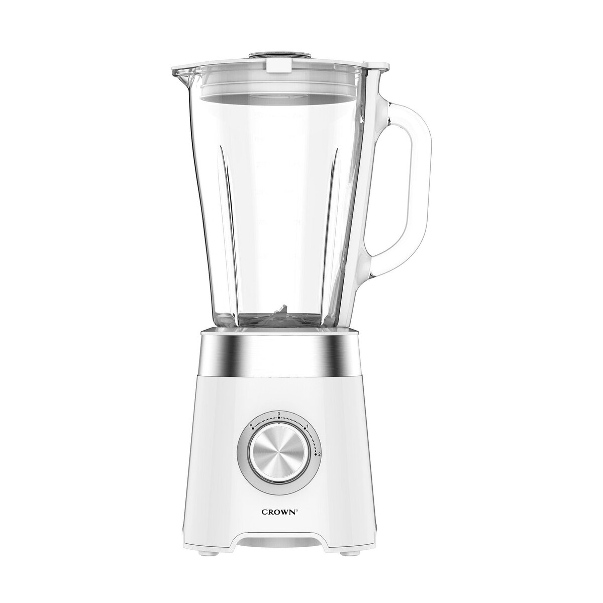 Блендер Crown CB-5077D, 500W, 1.5L, Стъклена купа, 2 скорости + пулс, Бял — оферта от technomani.bg/