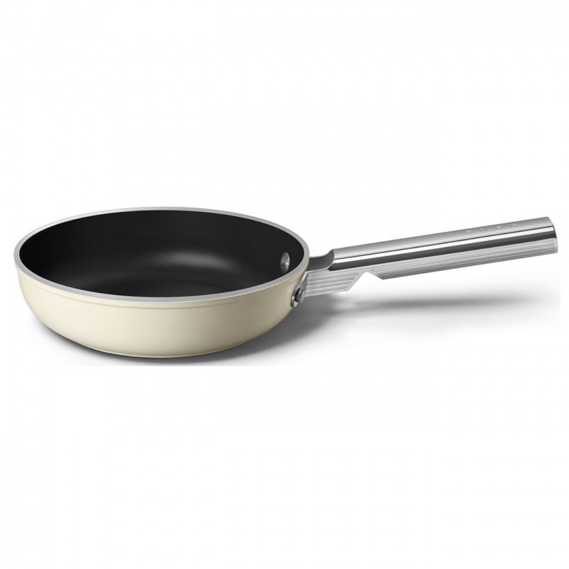 Тиган SMEG FPF2002CRM, 1.5 л, Ø20 см, Керамично незалепващо покритие, До 250°C, Без PFAS, Индукция, Крема — оферта от alleop.bg