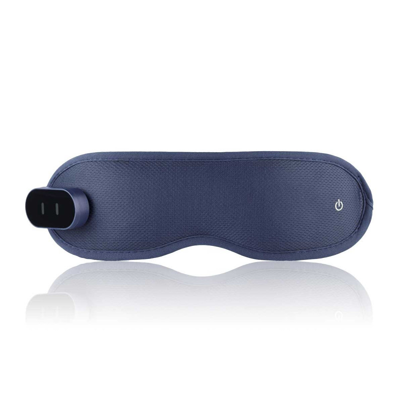 Масажор за очи Medivon Horizon HYPNOS, 6 W, Режим на загряване и охлаждане, Вибрации, Намалява мускулното напрежение, Bluetooth, Тъмносин — оферта от alleop.bg