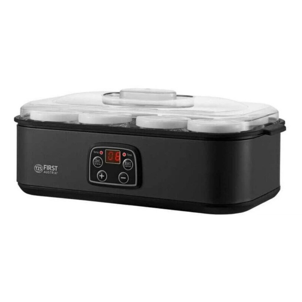 Уред за кисело мляко First Austria FA-5120-2-GR, Дигитален, 8 чаши, 190ml, 30W, Таймер, Черен — оферта от potrebno.bg