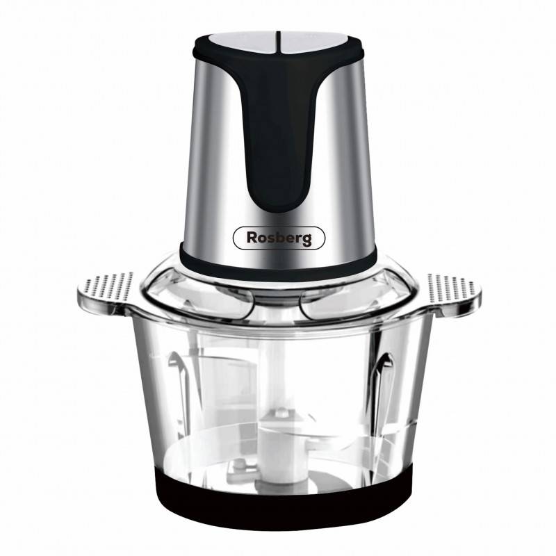 Чопър Rosberg R51111E, 500W, 3 литра, Стъклена купа, 2 скорости, Инокс/черен — оферта от potrebno.bg