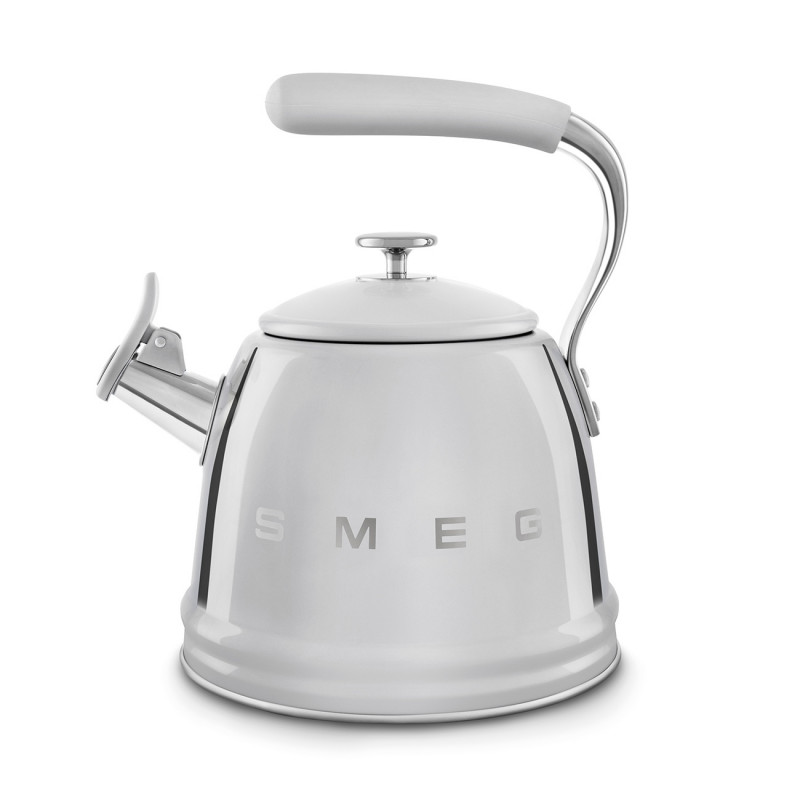 Свирещ чайник Smeg WKF01SS, 2.3 л,Индукция, Ненагряваща се дръжка, Стомана, Сребрист — оферта от alleop.bg
