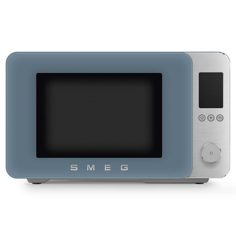 Комбинирана микровълнова фурна с горещ въздух SMEG Collezione MOC02SBMEU, 900W, 27 л, 25 програми, Плавно затваряне, Индивидуални настройки, Син — оферта от alleop.bg