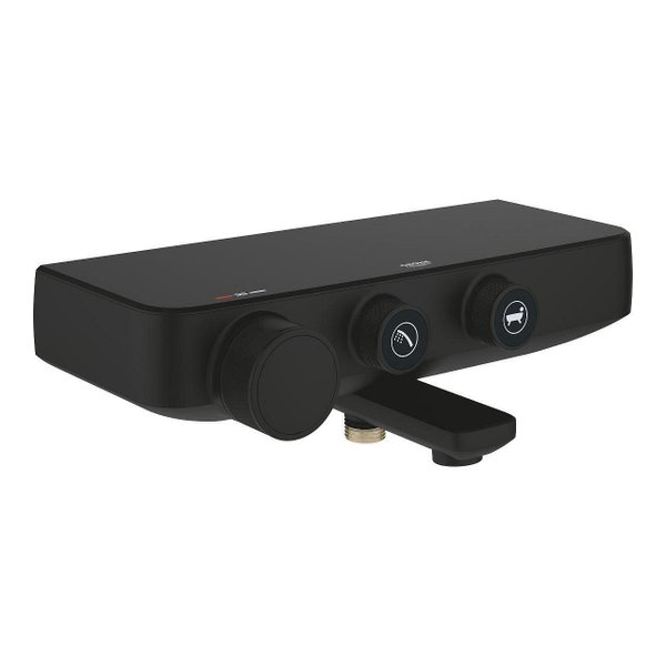 Grohtherm SmartControl Термостатен смесител за вана/душ, бутонен, phantom black — оферта от banyamag.com