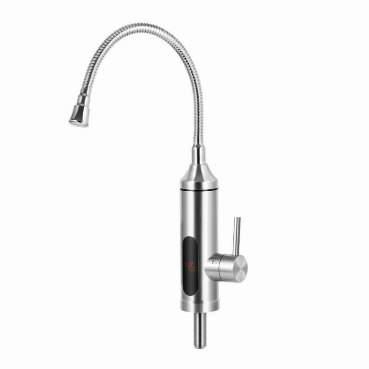 Нагревател за вода Voltz V57100EW, 3300W, С дисплей, До 60C, Монтаж на плот, Инокс — оферта от potrebno.bg