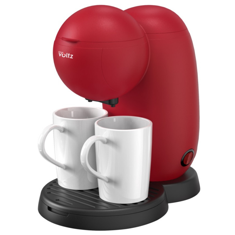 Кафемашина Oliver Voltz OV51170G, 450W, 300 мл, 2 керамични чаши, Червен — оферта от alleop.bg