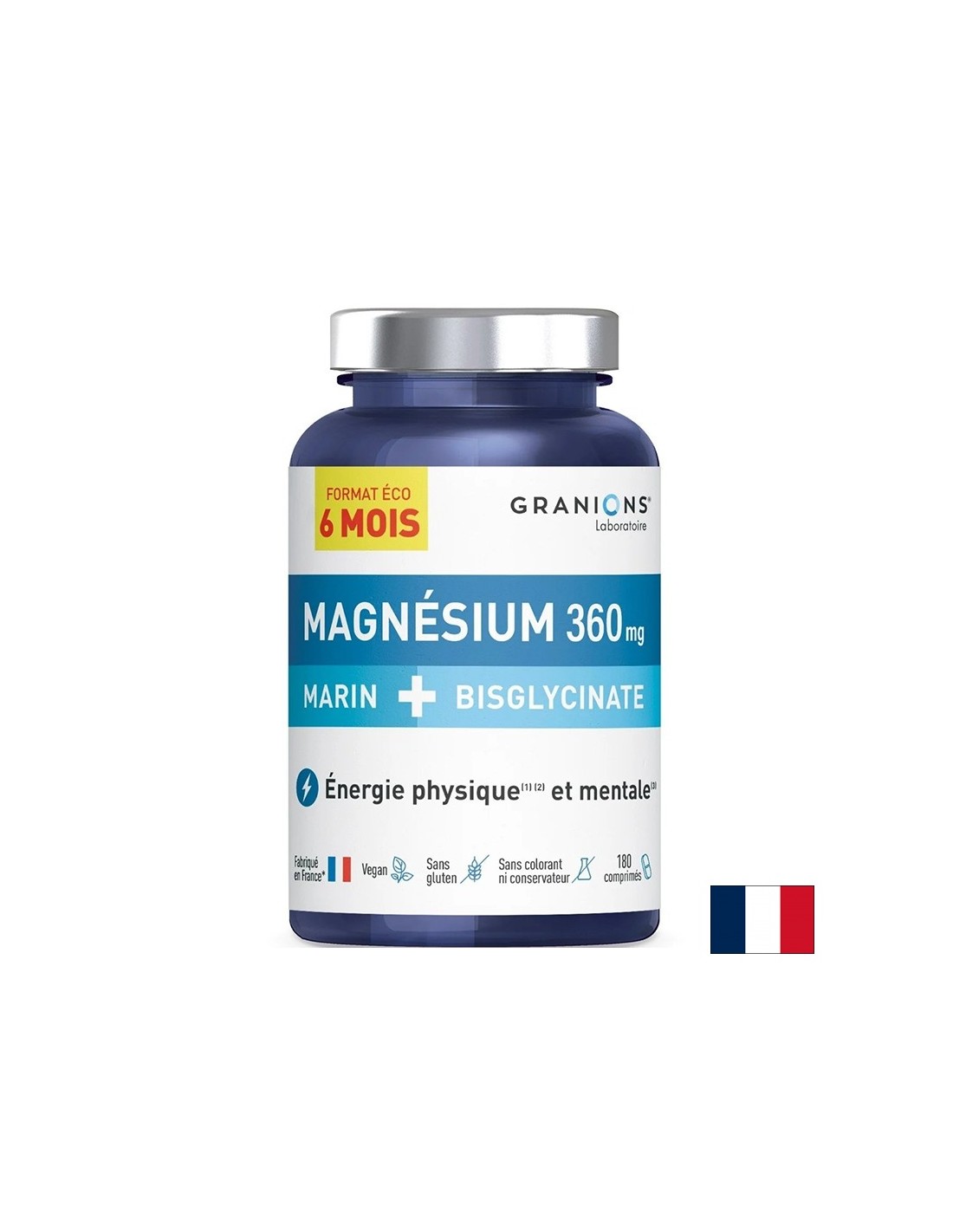 Магнезий (морски оксид и бисглицинат) 360 mg + витамин В6, 180 таблетки — оферта от revita.bg